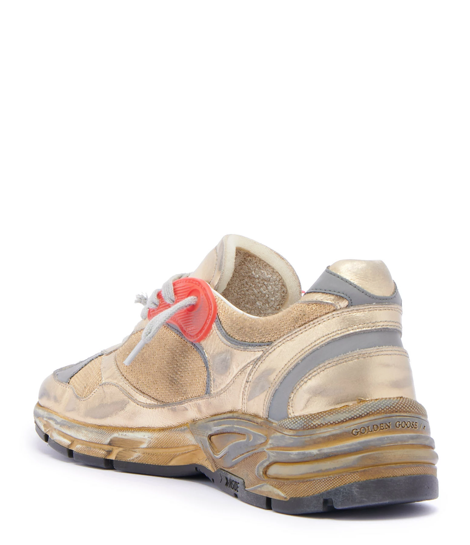 Golden Goose Baskets Homme Running Dad Cuir Rouge Doré 5 Golden Goose Baskets Homme Running Dad Cuir Rouge Doré – Image 3