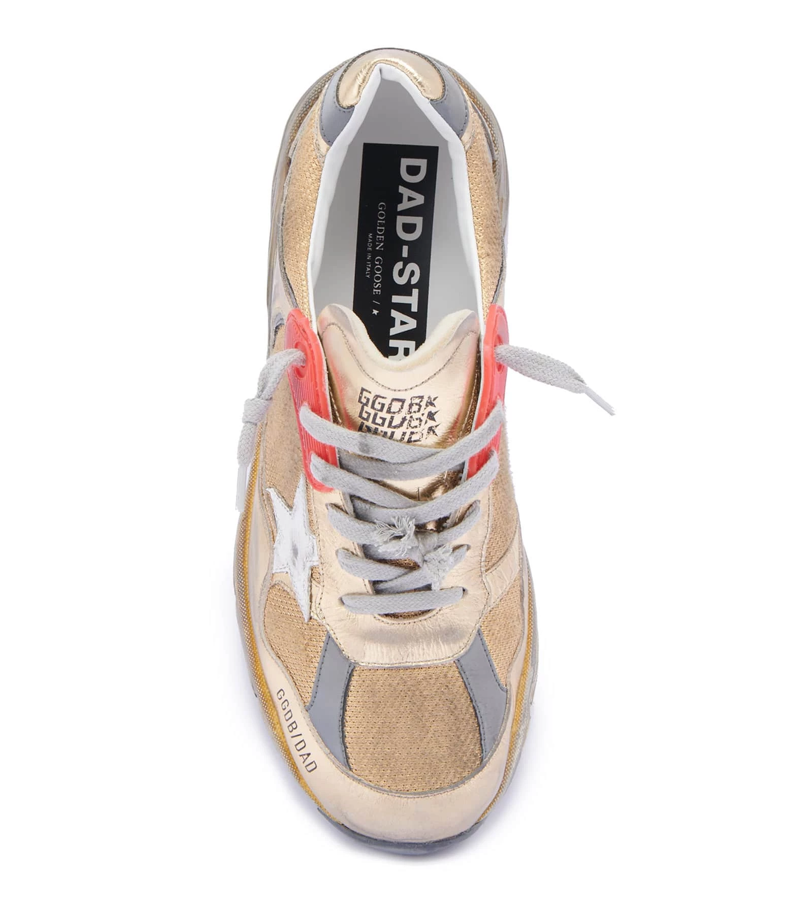 Golden Goose Baskets Homme Running Dad Cuir Rouge Doré 4 Golden Goose Baskets Homme Running Dad Cuir Rouge Doré – Image 2
