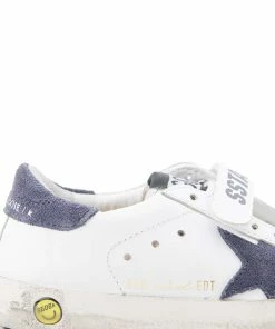 Golden Goose Baskets Bébé Old School Cuir Blanc Bleu Navy -Golden Goose-boutique 069 5222223034456 1