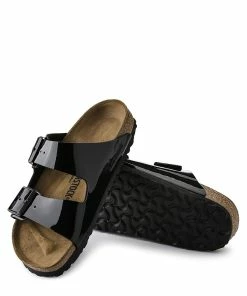 Birkenstock Mules Arizona Cuir Verni Noir, Modèle Étroit -Golden Goose-boutique 1005292 sole