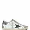 Golden Goose Baskets Superstar Cuir Blanc Glitter Violet