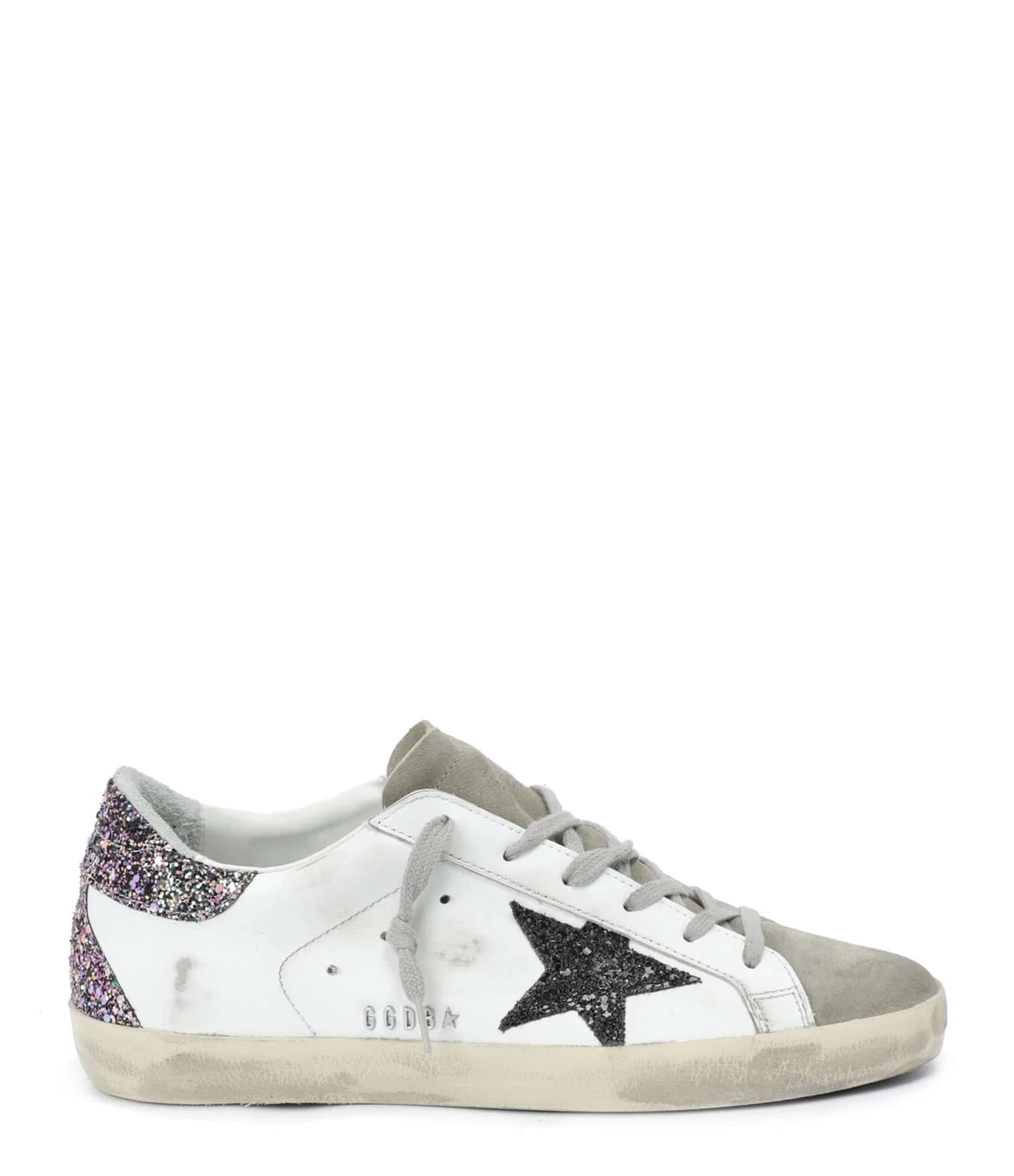 Golden Goose Baskets Superstar Cuir Blanc Glitter Violet 3 Golden Goose Baskets Superstar Cuir Blanc Glitter Violet