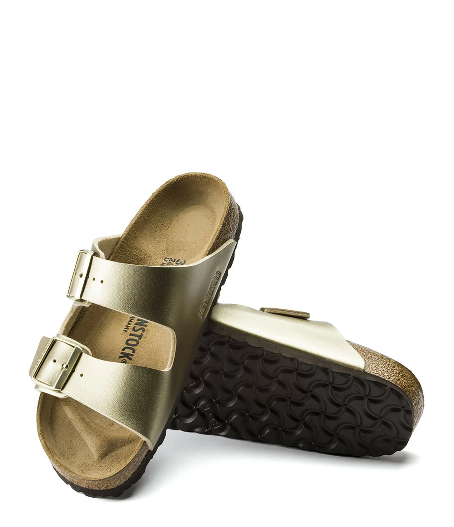 Birkenstock Mules Arizona Cuir Doré, Modèle Étroit 5 Birkenstock Mules Arizona Cuir Doré, Modèle Étroit – Image 3