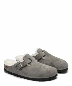 Birkenstock Sabots Boston Fourrure Cuir Stone Coin, Modèle Étroit 14 Birkenstock Sabots Boston Fourrure Cuir Stone Coin, Modèle Étroit -Golden Goose-boutique 1017651 pair