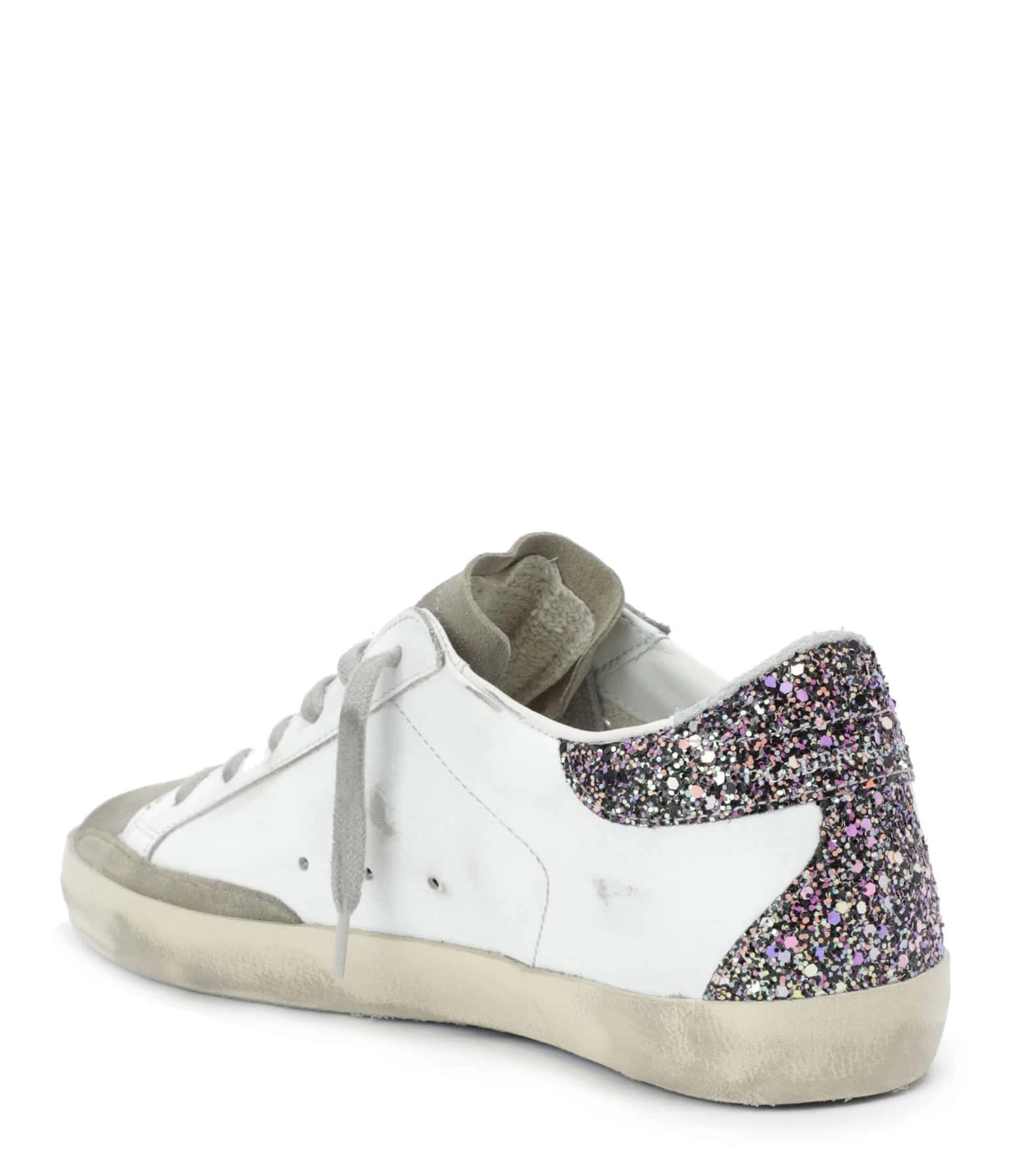 Golden Goose Baskets Superstar Cuir Blanc Glitter Violet 5 Golden Goose Baskets Superstar Cuir Blanc Glitter Violet – Image 3