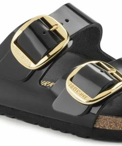 Birkenstock Mules Arizona Big Buckle Cuir Verni Noir, Modèle Étroit 14 Birkenstock Mules Arizona Big Buckle Cuir Verni Noir, Modèle Étroit -Golden Goose-boutique 1021476 detail 1