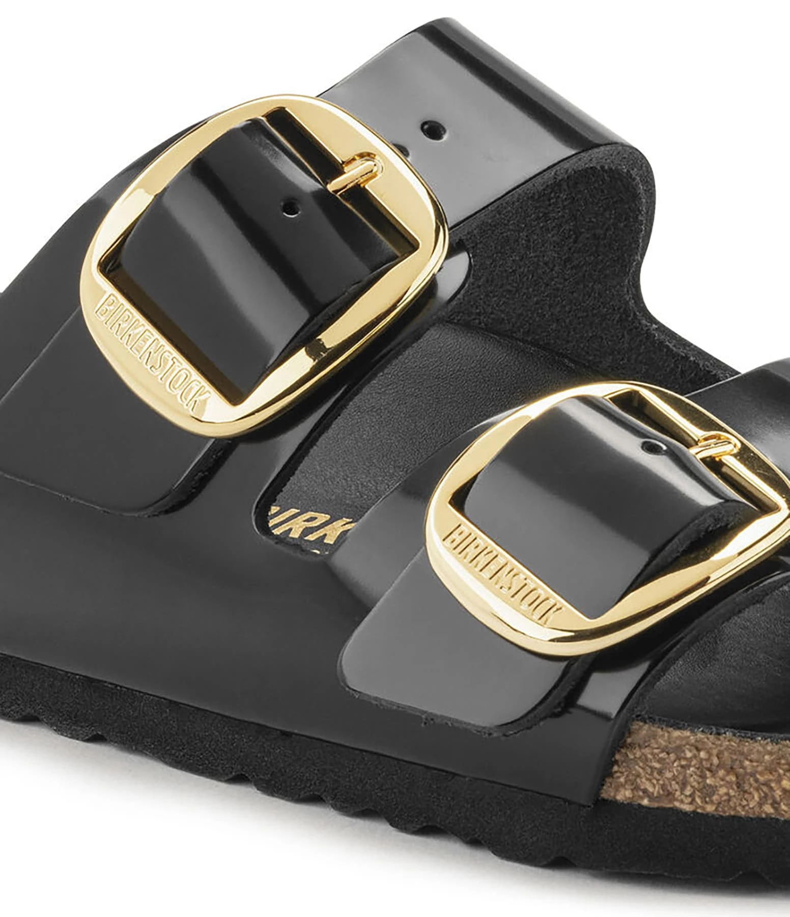 Birkenstock Mules Arizona Big Buckle Cuir Verni Noir, Modèle Étroit 7 Birkenstock Mules Arizona Big Buckle Cuir Verni Noir, Modèle Étroit – Image 5