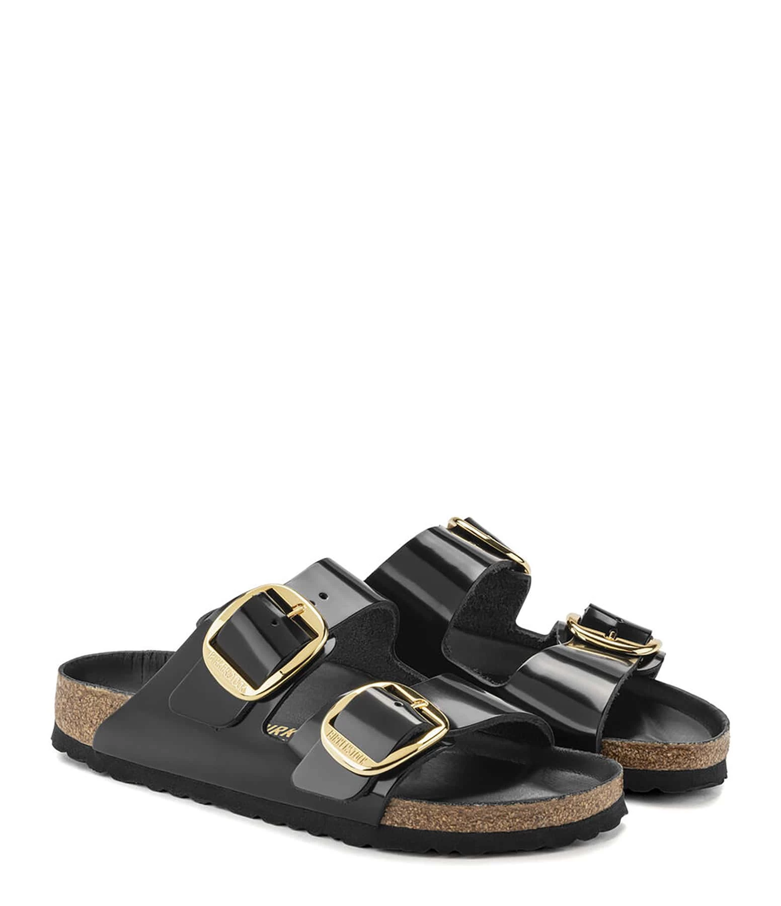 Birkenstock Mules Arizona Big Buckle Cuir Verni Noir, Modèle Étroit 4 Birkenstock Mules Arizona Big Buckle Cuir Verni Noir, Modèle Étroit – Image 2