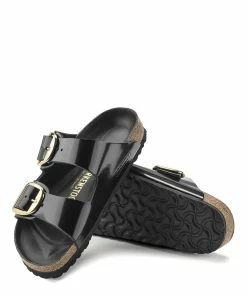 Birkenstock Mules Arizona Big Buckle Cuir Verni Noir, Modèle Étroit 12 Birkenstock Mules Arizona Big Buckle Cuir Verni Noir, Modèle Étroit -Golden Goose-boutique 1021476 sole