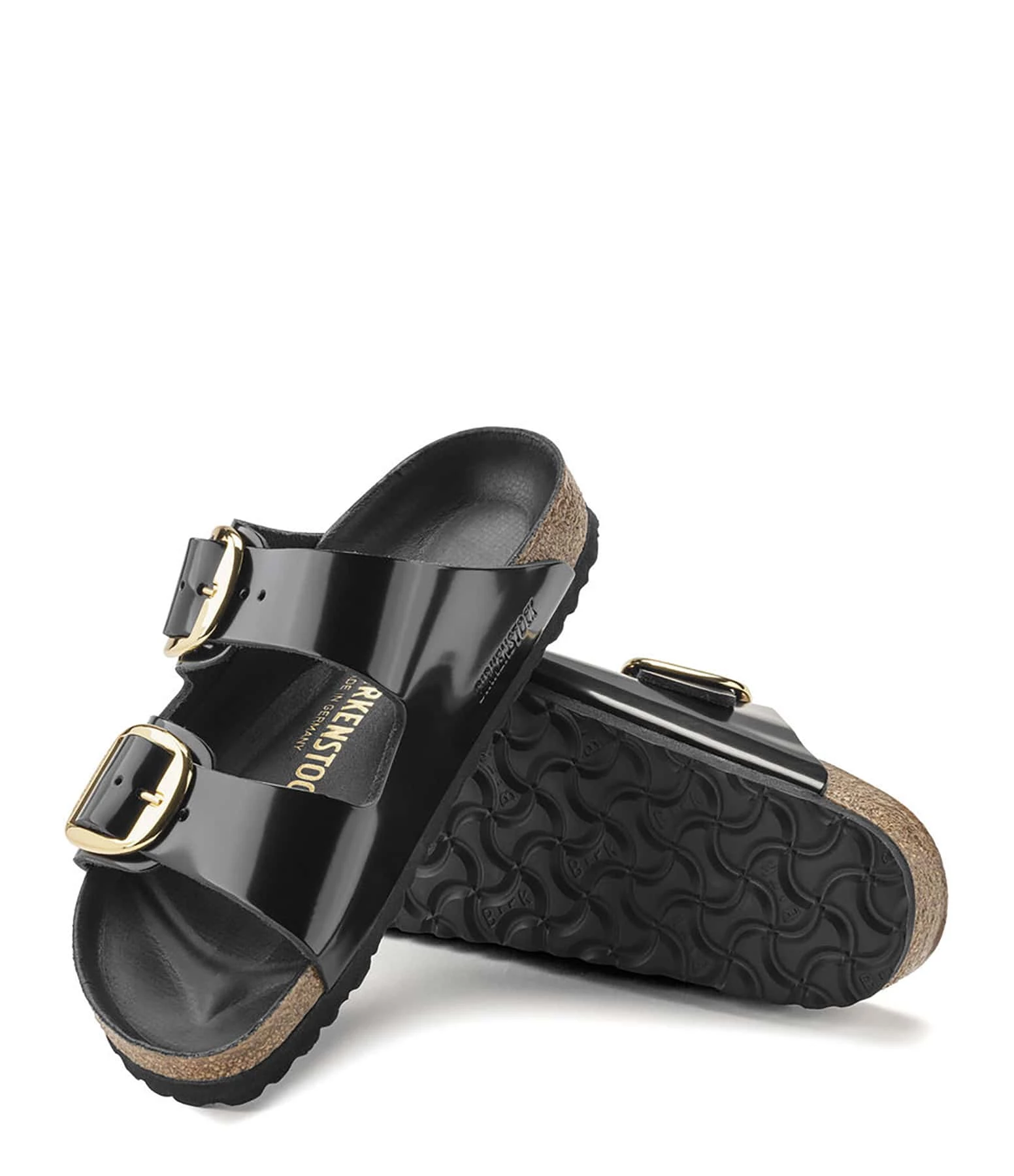 Birkenstock Mules Arizona Big Buckle Cuir Verni Noir, Modèle Étroit 5 Birkenstock Mules Arizona Big Buckle Cuir Verni Noir, Modèle Étroit – Image 3