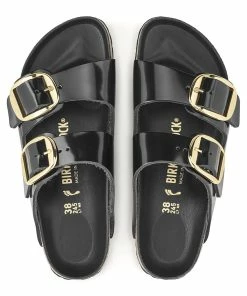 Birkenstock Mules Arizona Big Buckle Cuir Verni Noir, Modèle Étroit 13 Birkenstock Mules Arizona Big Buckle Cuir Verni Noir, Modèle Étroit -Golden Goose-boutique 1021476 top