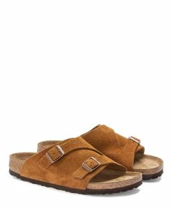 Birkenstock Mules Zürich VL Cuir Suédé Mink -Golden Goose-boutique 1023842 pair