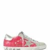 Golden Goose Baskets Superstar Cuir Suédé Glitter Rose, Exclusivité Lulli