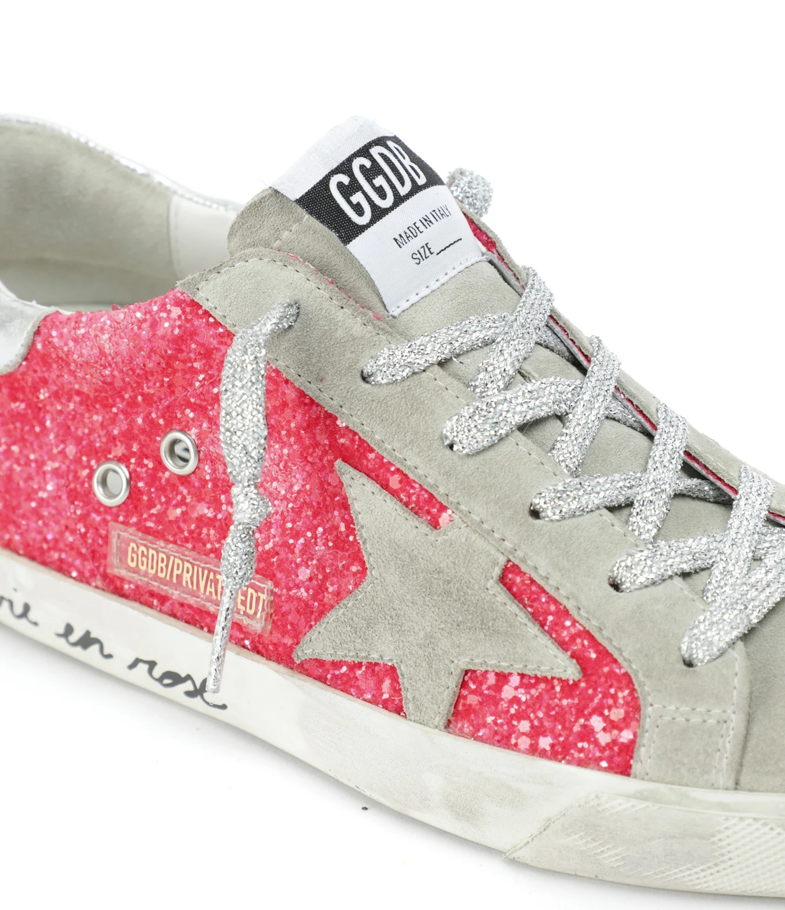 Golden Goose Baskets Superstar Cuir Suédé Glitter Rose, Exclusivité Lulli 6 Golden Goose Baskets Superstar Cuir Suédé Glitter Rose, Exclusivité Lulli – Image 4