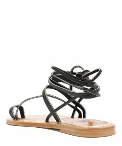 K.jacques Sandales Ellada Cuir Pul Noir -Golden Goose-boutique 1120 5222222833067 1