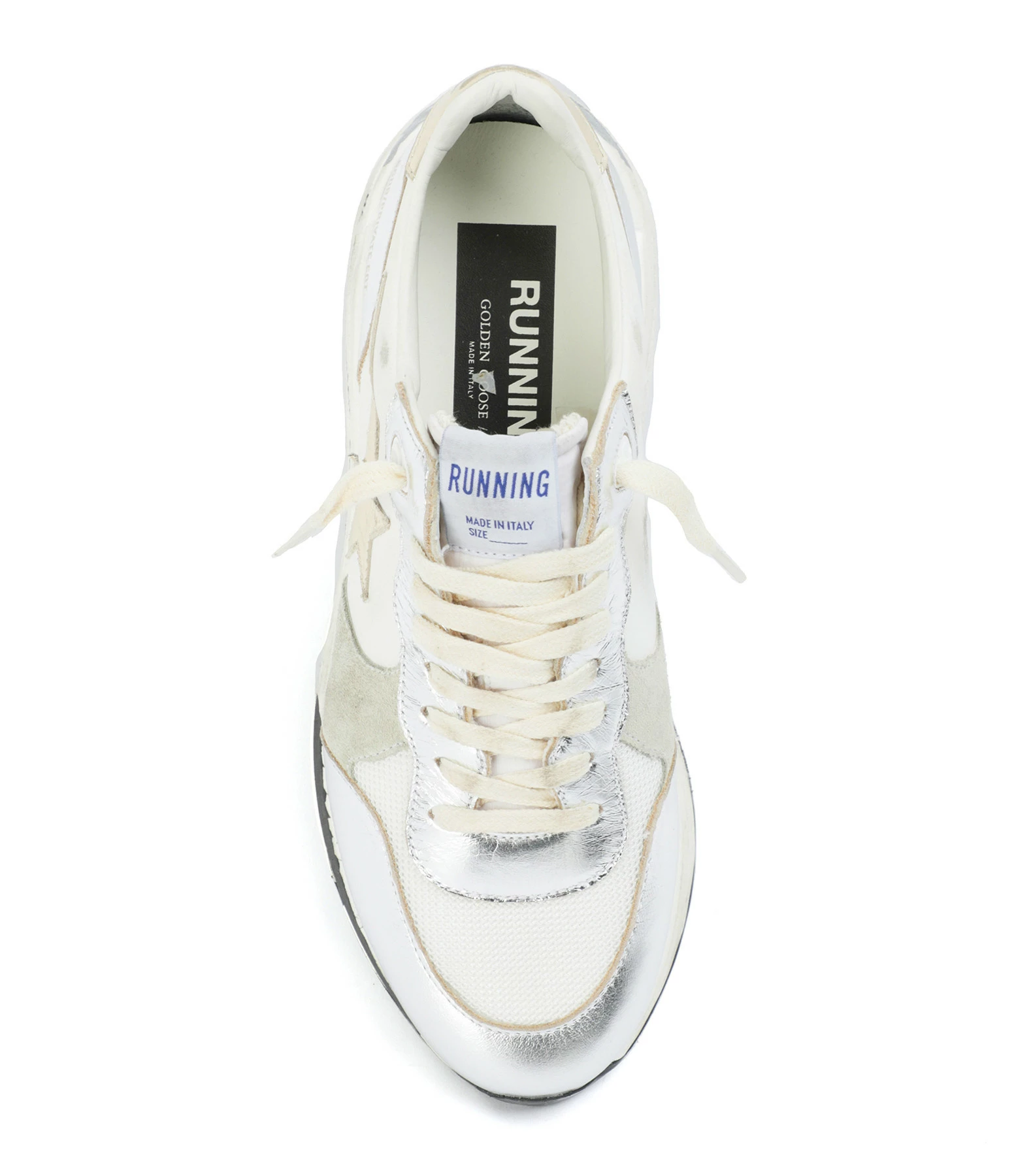 Golden Goose Baskets Running Sole Cuir Argenté Gris, Exclusivité Lulli 4 Golden Goose Baskets Running Sole Cuir Argenté Gris, Exclusivité Lulli – Image 2