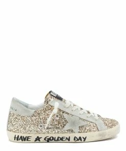 Golden Goose Baskets Superstar Have A Golden Day Glitter Doré, Exclusivité Lulli