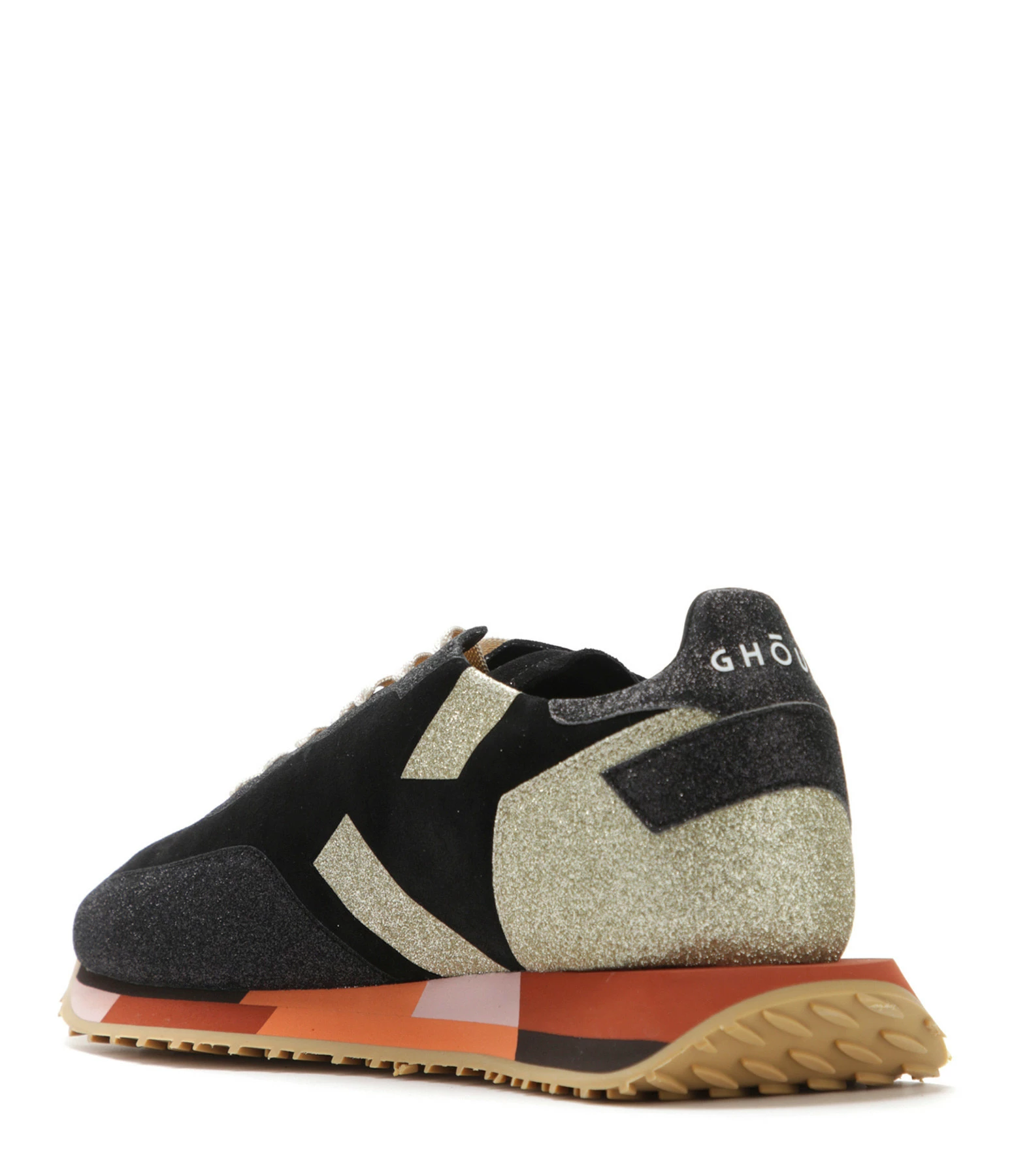 GHOUD VENICE Baskets Rush Low Cuir Suédé Glitter Noir Platine 4 GHOUD VENICE Baskets Rush Low Cuir Suédé Glitter Noir Platine – Image 3