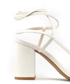 JEANNE VOULAND Sandales Saul Bloc Cuir Mat Blanc -Golden Goose-boutique 1867 jvsaulwhite 1