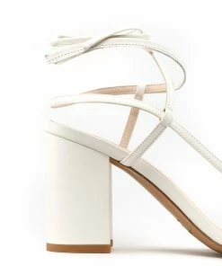 JEANNE VOULAND Sandales Saul Bloc Cuir Mat Blanc -Golden Goose-boutique 1867 jvsaulwhite