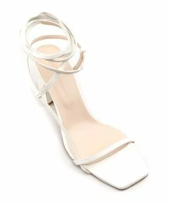 JEANNE VOULAND Sandales Saul Bloc Cuir Mat Blanc -Golden Goose-boutique 1874 jvsaulwhite