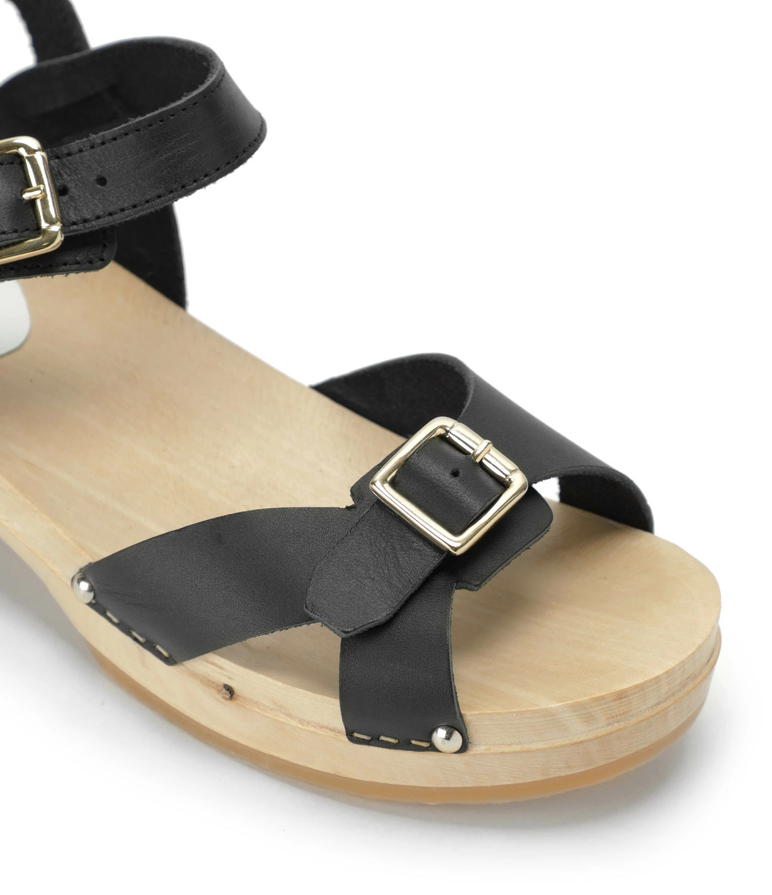 Sabot Youyou Sabots Yvy Bois Cuir Noir 6 Sabot Youyou Sabots Yvy Bois Cuir Noir – Image 4