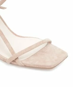 JEANNE VOULAND Sandales Sublim Nœud Cuir Suédé Taupe -Golden Goose-boutique 241 jvsublimdoubsueta