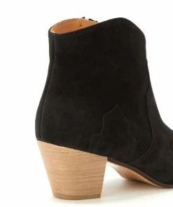 Isabel Marant Bottines Dicker Veau Velours Noir Délavé -Golden Goose-boutique 2456 5222222711921 1