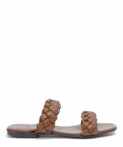 THERA'S Mules Tressées Cuir Marron