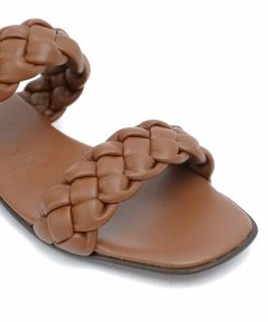 THERA'S Mules Tressées Cuir Marron -Golden Goose-boutique 270 3701137526100 1
