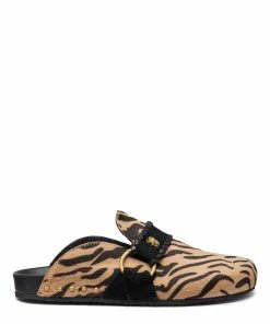 Claris Virot Sabots Georgette Python Imprimé Tigre