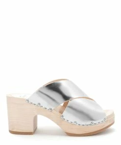 Sabot Youyou Sabots Yzis Bois Cuir Argenté