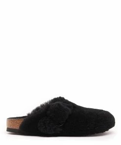 Birkenstock Sabots Boston Fourrure Teddy Noir