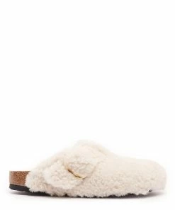 Birkenstock Sabots Boston Fourrure Teddy Eggshell