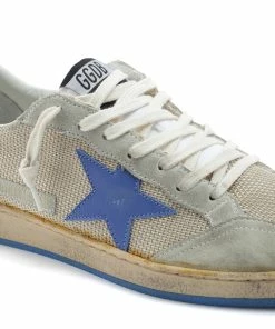 Golden Goose Baskets Homme Ball Star Cuir Gris Bleu -Golden Goose-boutique 314 5222223029308
