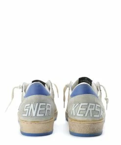 Golden Goose Baskets Homme Ball Star Cuir Gris Bleu -Golden Goose-boutique 317 5222223029308