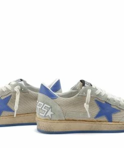 Golden Goose Baskets Homme Ball Star Cuir Gris Bleu -Golden Goose-boutique 321 5222223029308