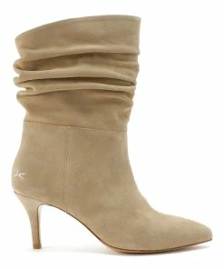 JEANNE VOULAND Bottines Badi 70 Cuir Suédé Beige