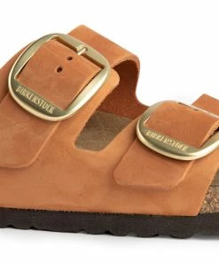 Birkenstock Mules Arizona Big Buckle Cuir Nubuck Pecan, Modèle Étroit -Golden Goose-boutique 34 2