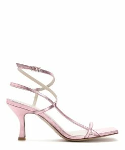JEANNE VOULAND Sandales Sublim Double Cuir Lisse Rose