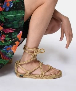 Nomadic State Of Mind Sandales Romano Beige Doré Pailleté -Golden Goose-boutique 507 25