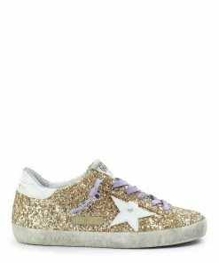 Golden Goose Baskets Superstar Cuir Glitter Doré