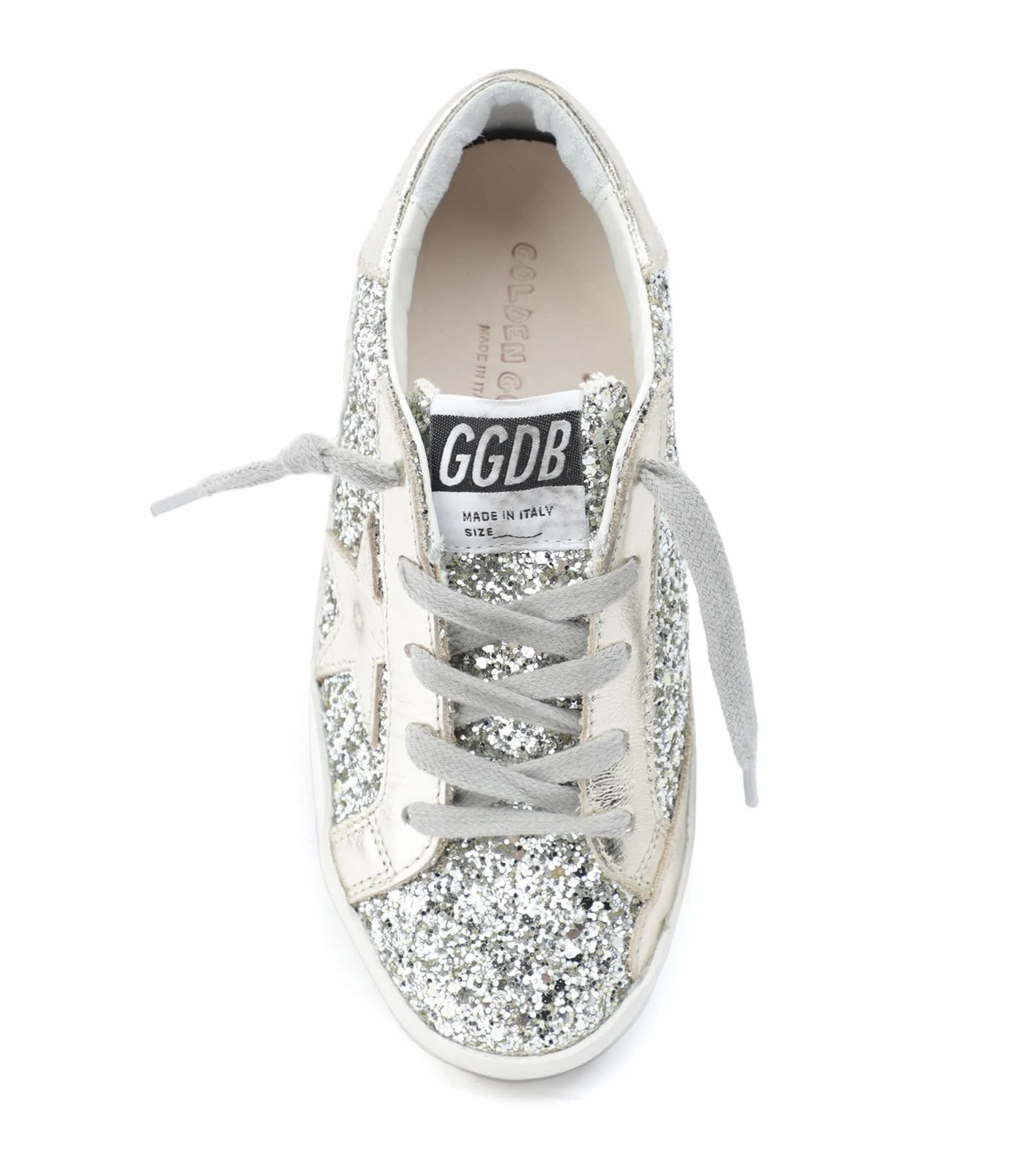Golden Goose Baskets Bébé Superstar Glitter Argenté Blanc 4 Golden Goose Baskets Bébé Superstar Glitter Argenté Blanc – Image 2