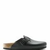 Birkenstock Sabots Boston Cuir Noir, Modèle Étroit