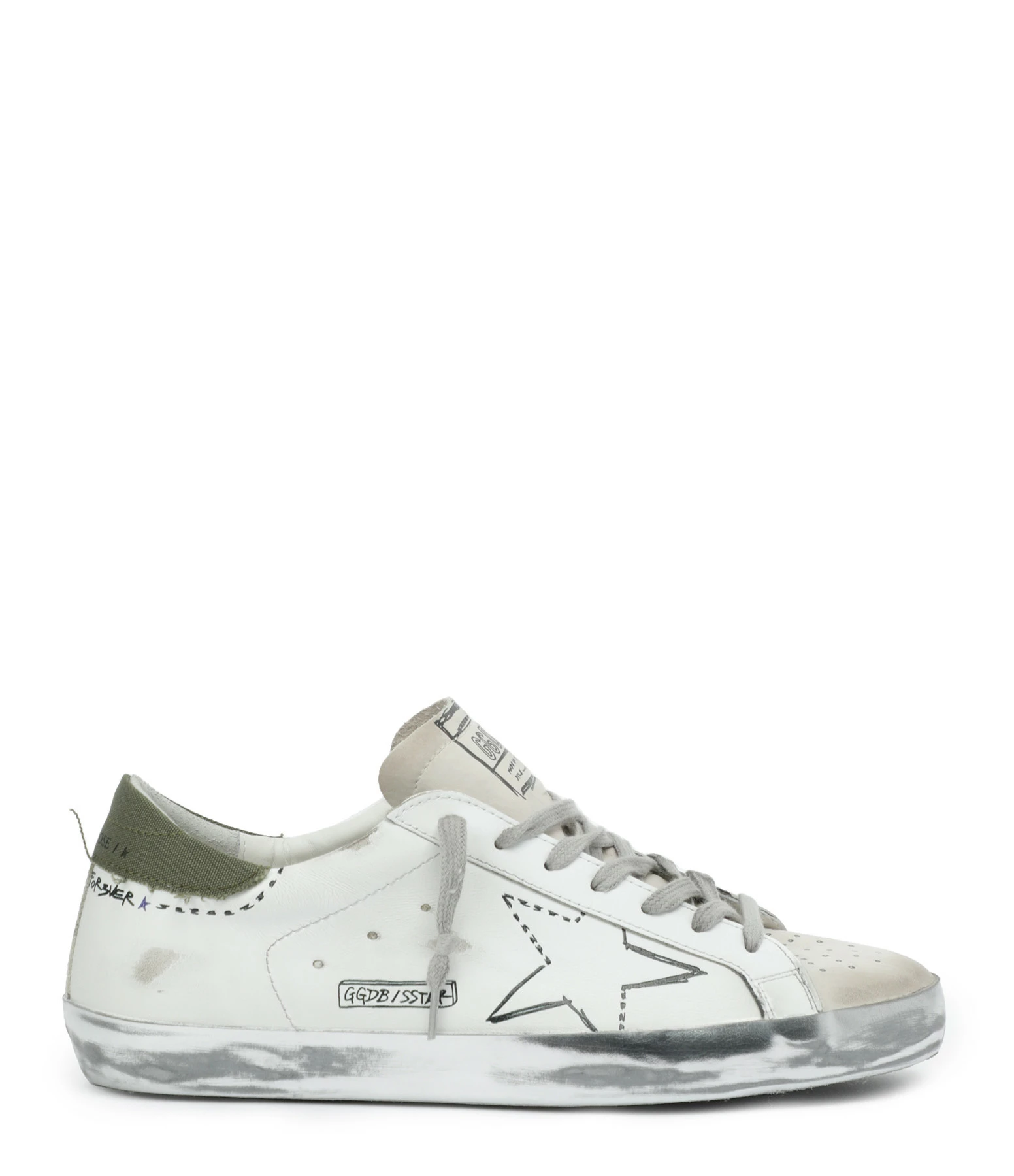 Golden Goose Baskets Homme Superstar Cuir Blanc Kaki 3 Golden Goose Baskets Homme Superstar Cuir Blanc Kaki