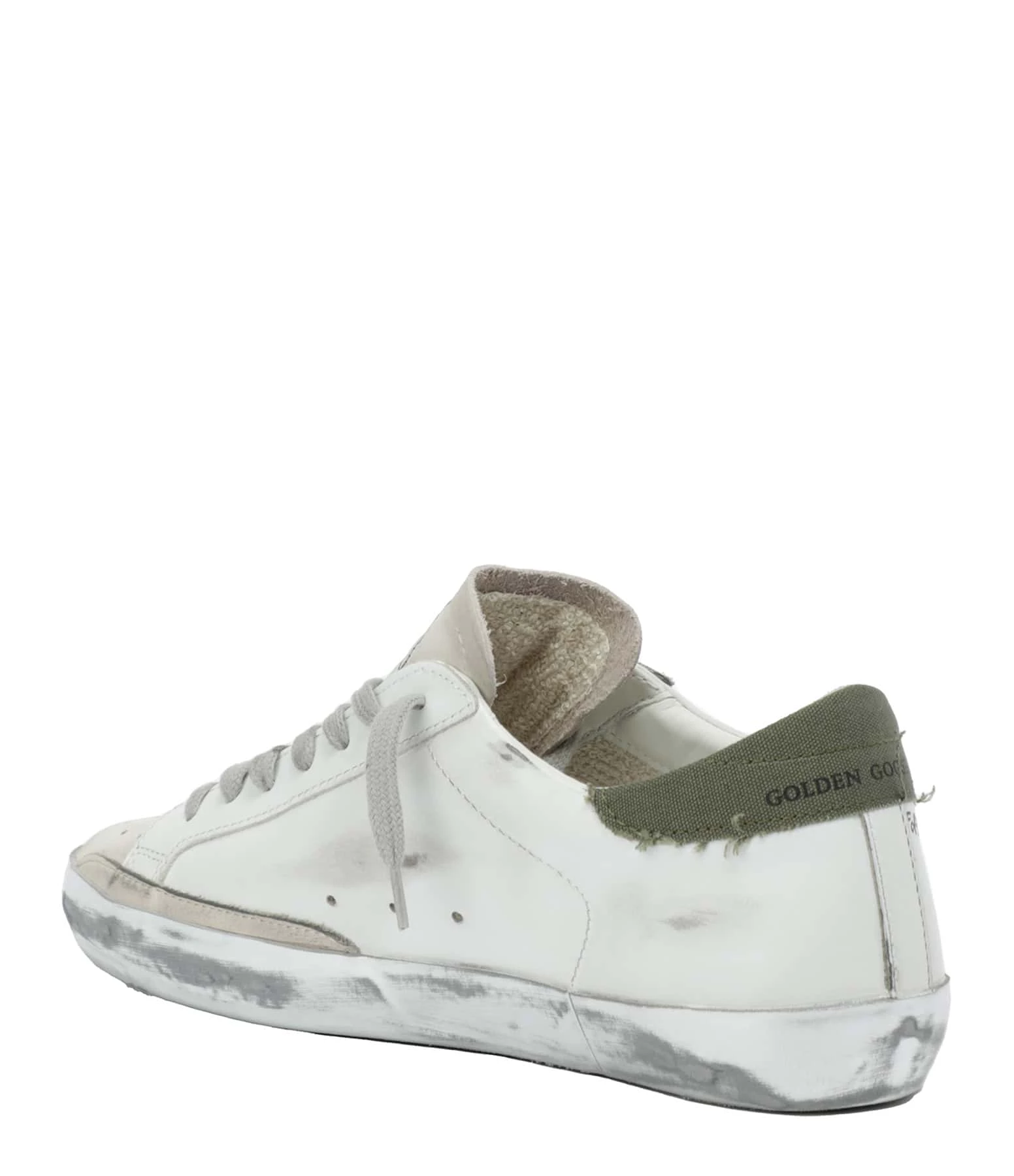 Golden Goose Baskets Homme Superstar Cuir Blanc Kaki 5 Golden Goose Baskets Homme Superstar Cuir Blanc Kaki – Image 3