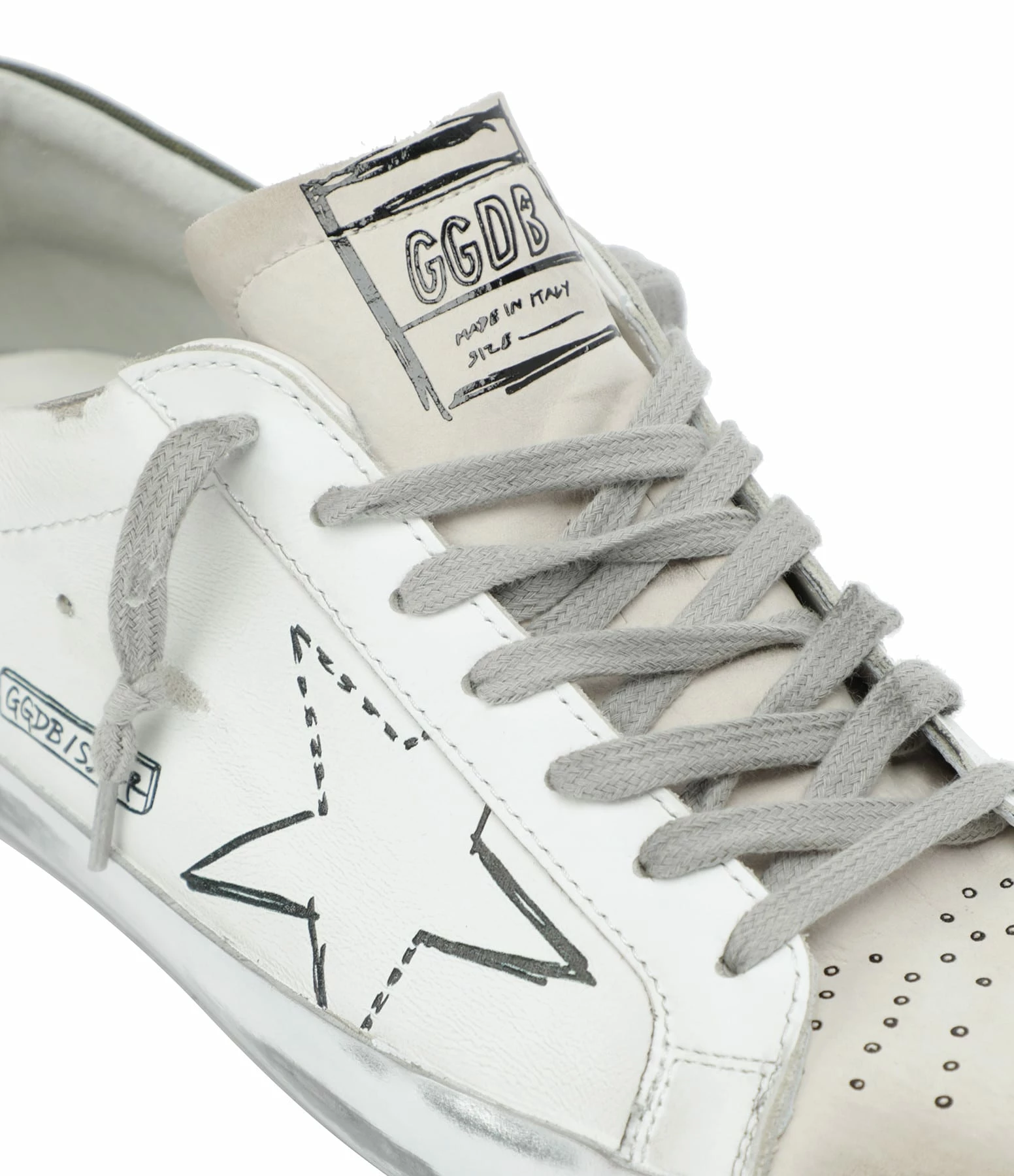 Golden Goose Baskets Homme Superstar Cuir Blanc Kaki 6 Golden Goose Baskets Homme Superstar Cuir Blanc Kaki – Image 4