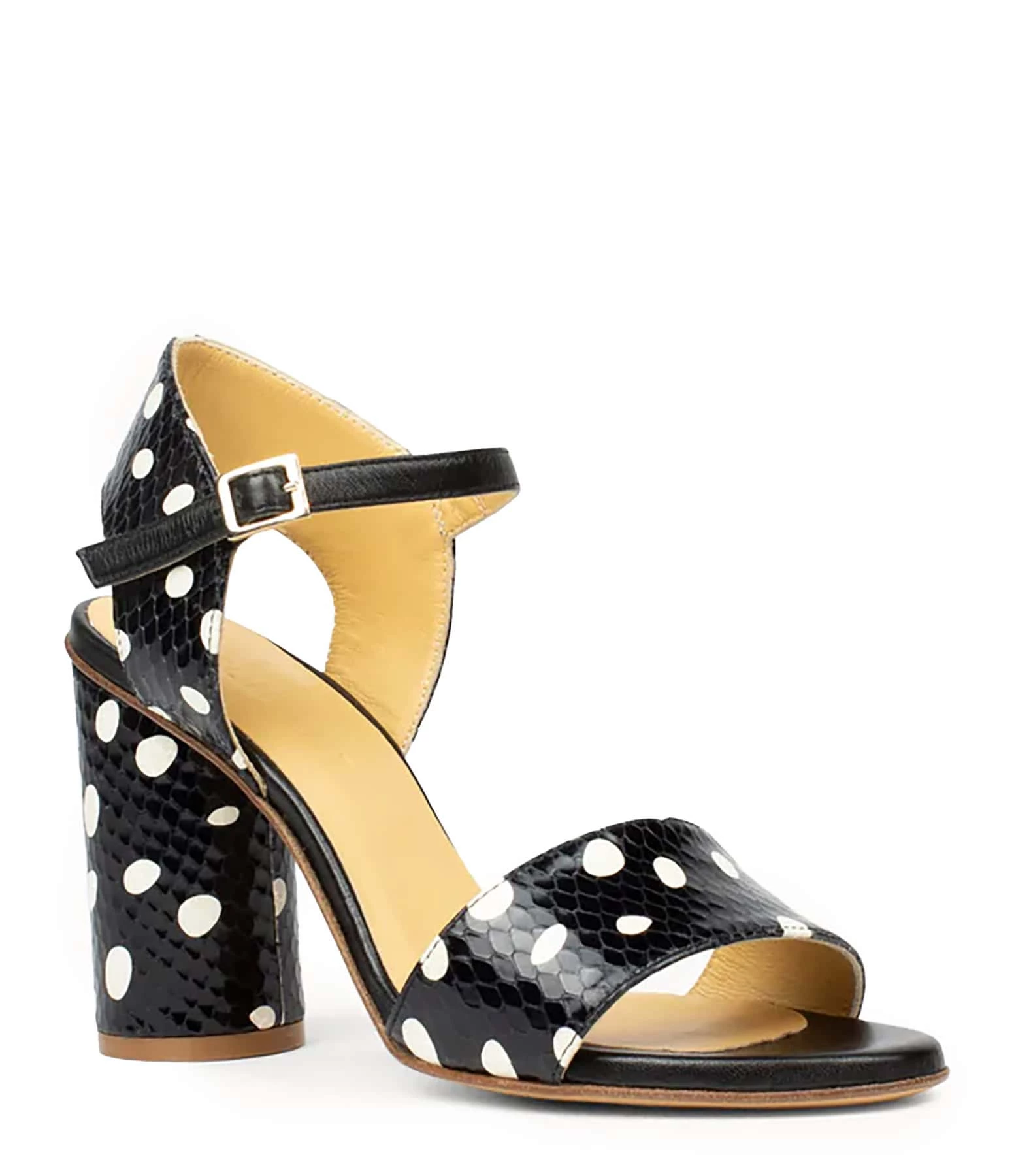Atelier Content Sandales Waletta Cuir Noir Pois Blanc 5 Atelier Content Sandales Waletta Cuir Noir Pois Blanc – Image 3