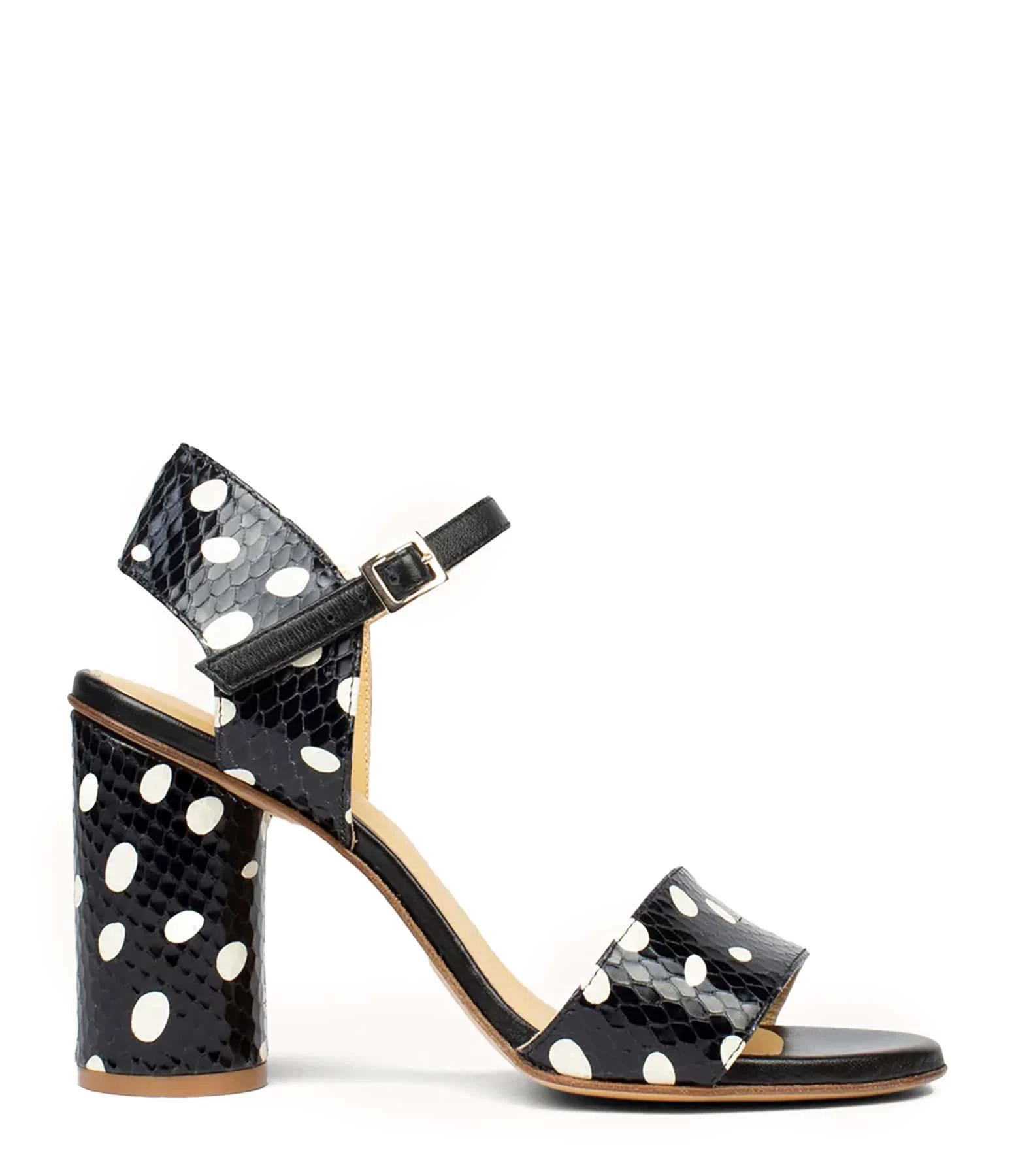 Atelier Content Sandales Waletta Cuir Noir Pois Blanc 3 Atelier Content Sandales Waletta Cuir Noir Pois Blanc