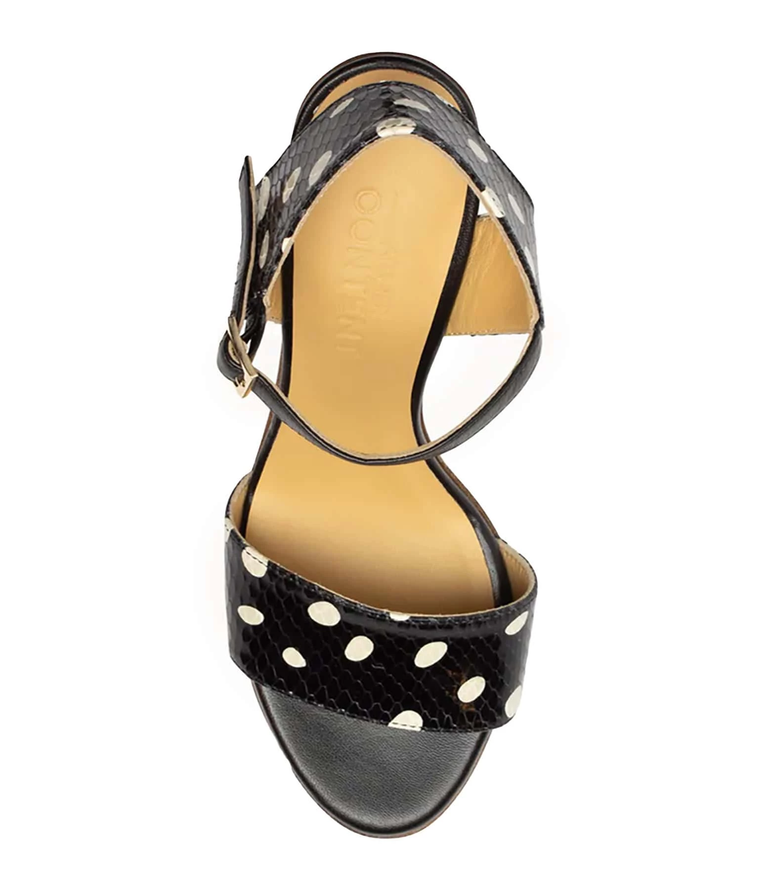 Atelier Content Sandales Waletta Cuir Noir Pois Blanc 4 Atelier Content Sandales Waletta Cuir Noir Pois Blanc – Image 2